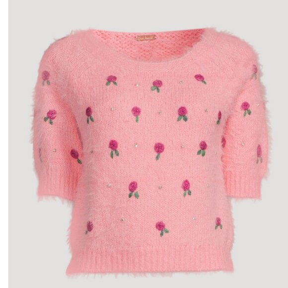 new FREE PEOPLE Winter Blooms Pullover / Pink Quartz Combo 252 - Picture 10 of 11